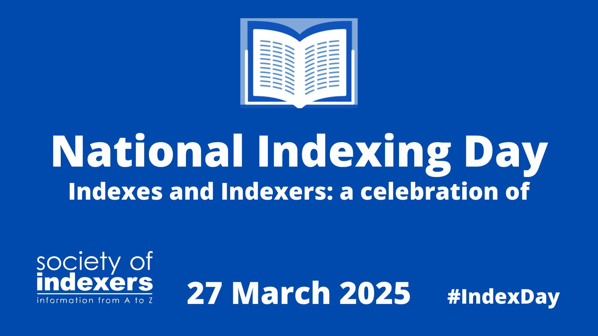 National Indexing Day 2025 Publishers' Workshop