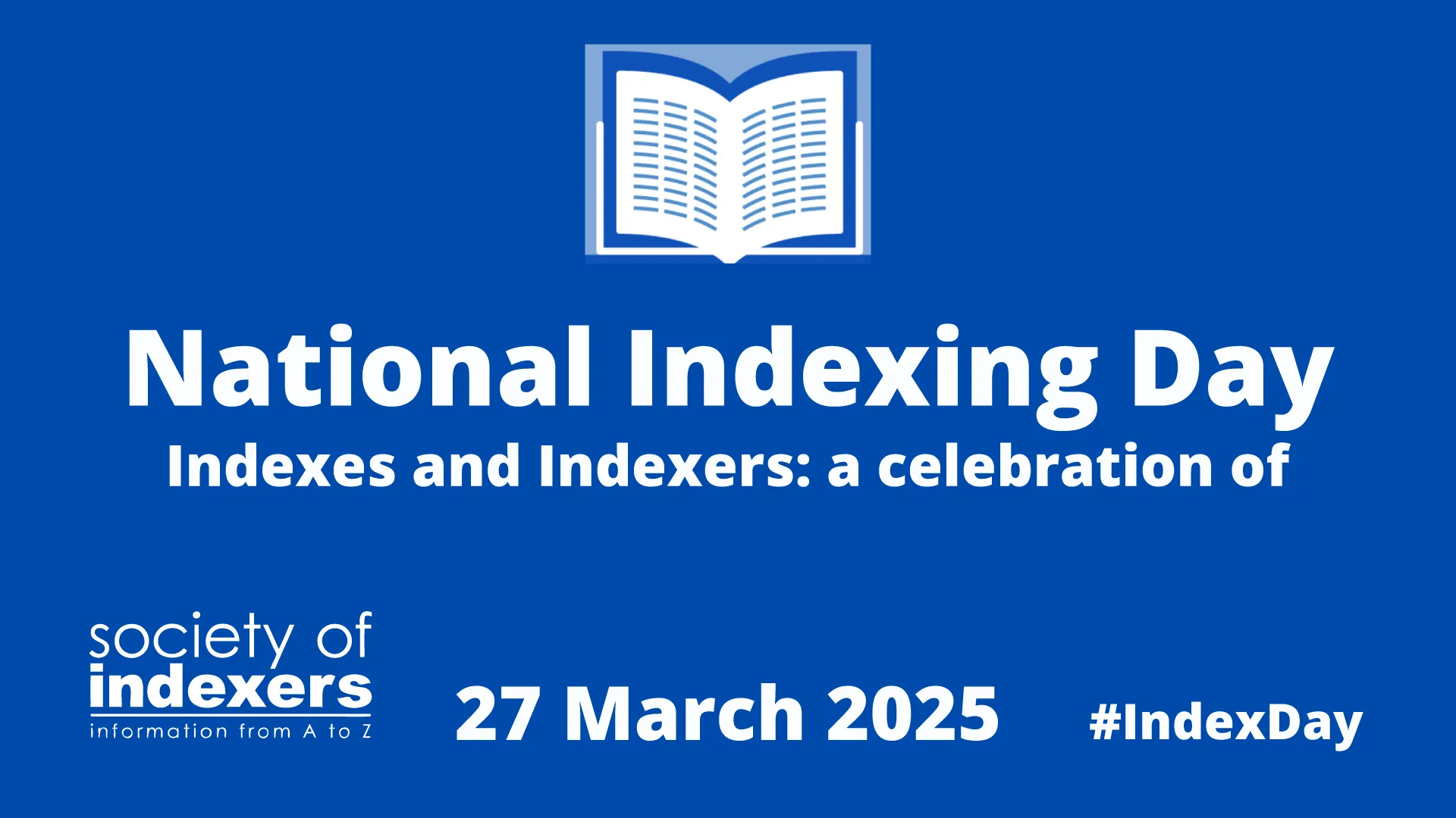 National Indexing Day 2025 Publishers' Workshop